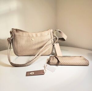 Giorgio Fiorelli Crossbody Bag and Matching Wallet - Beige - New
